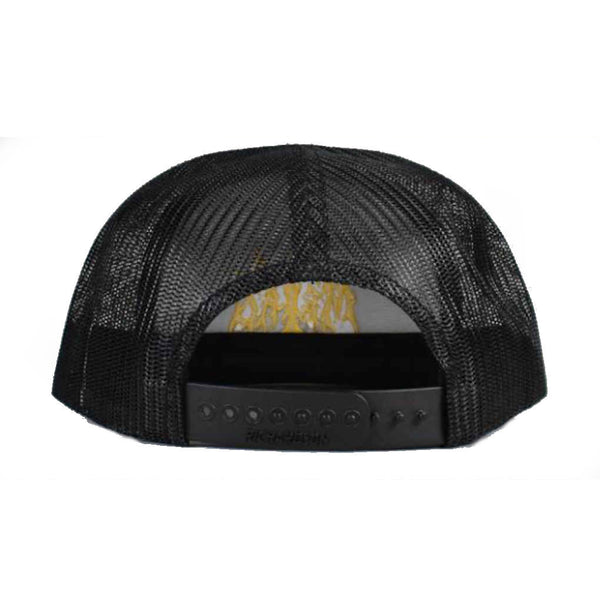 Metal Logo Trucker Hat Black Purple