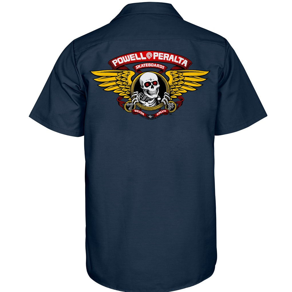 Powell Peralta Winged Ripper Work Shirt Navy