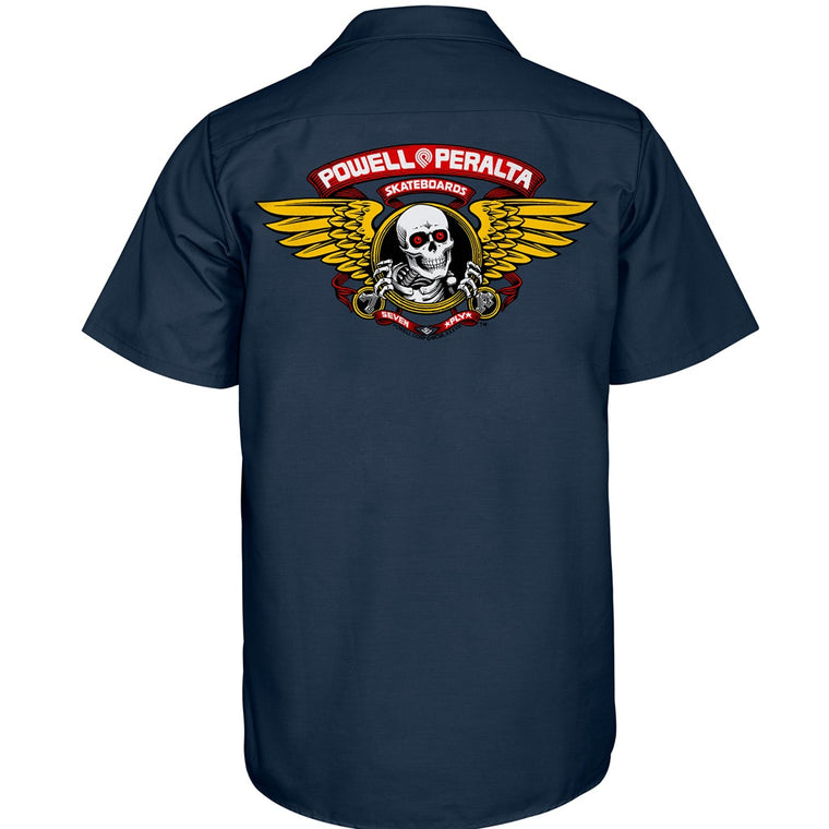 Powell Peralta Winged Ripper Work Shirt Navy