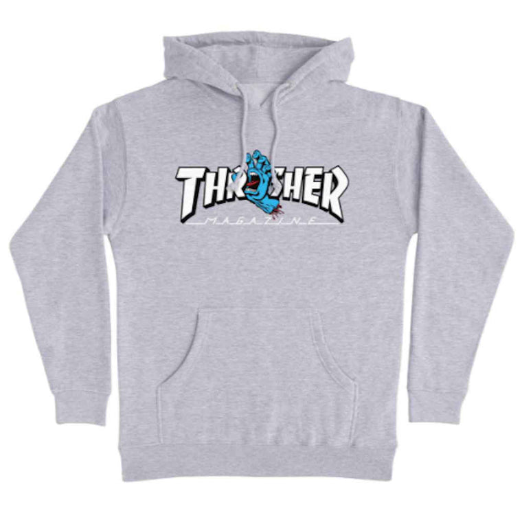 Santa Cruz Thrasher Screaming Logo Hoodie Grey