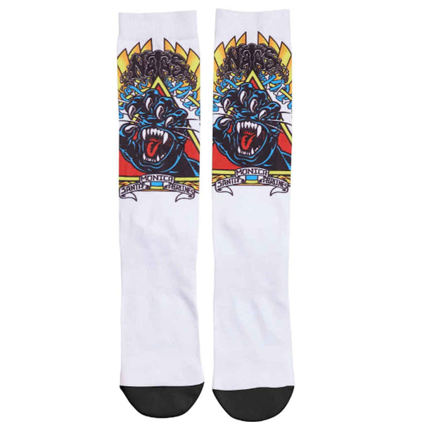 Santa Cruz Tall Socks Screaming Panther White