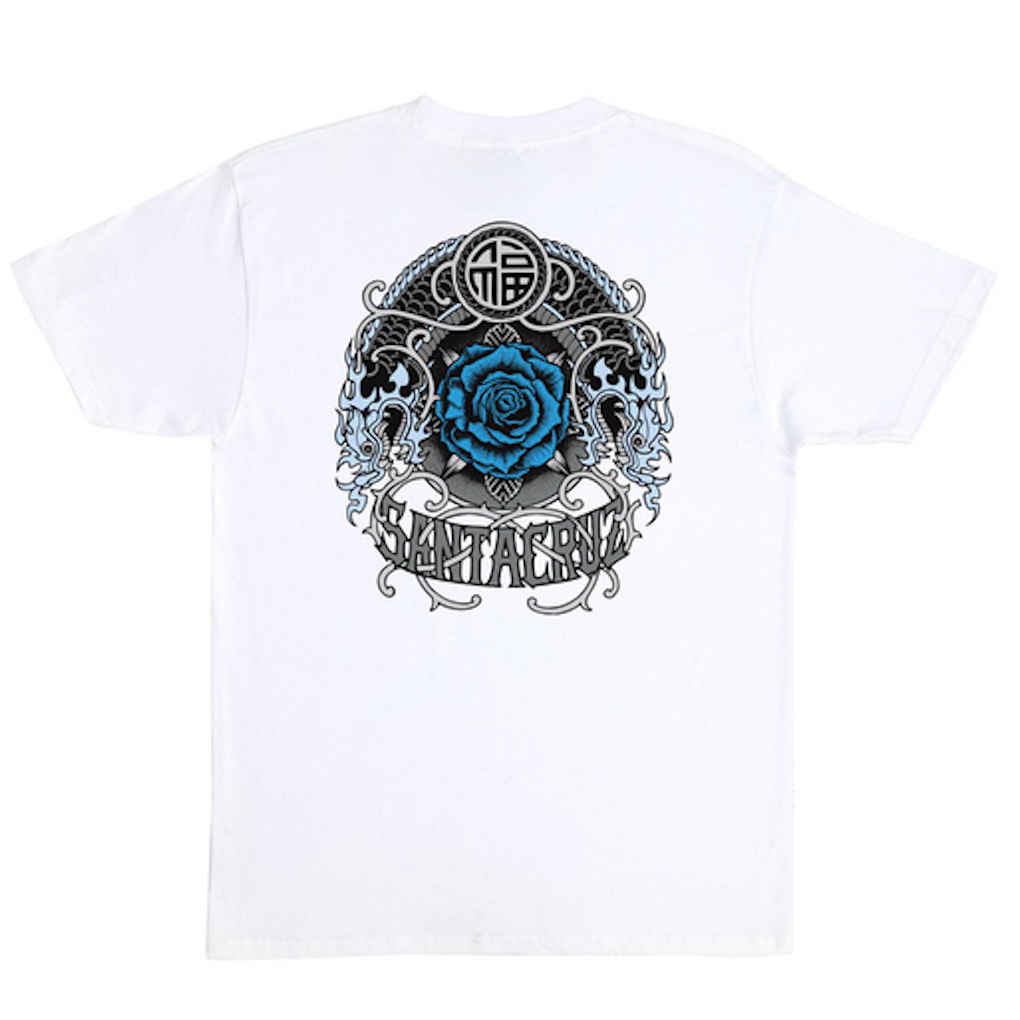 Santa Cruz Dressen Rose Crew One Tee White Medium ONLY
