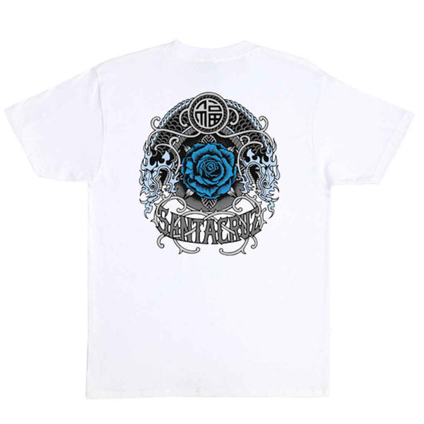 Santa Cruz Dressen Rose Crew One Tee White Medium ONLY