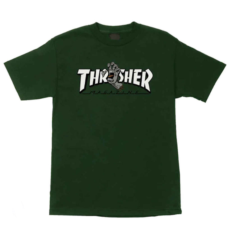Santa Cruz Thrasher Screaming Logo Tee Forest Small ONLY