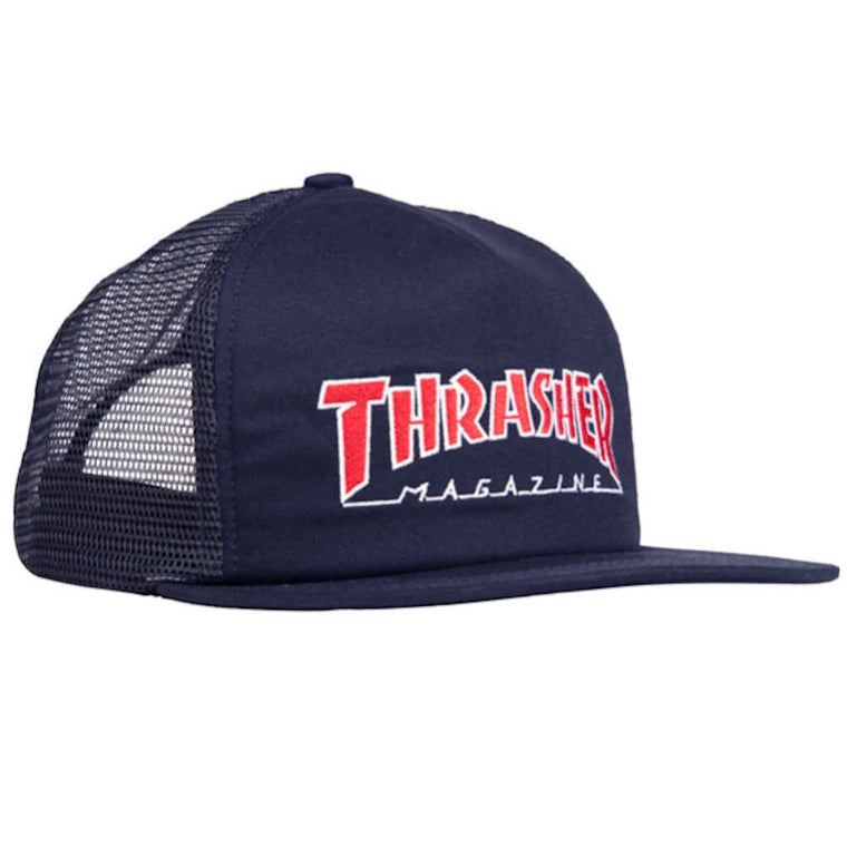 Thrasher Embroidered Outline Mesh Navy