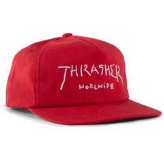 Thrasher Embroidered Worldwide Snapback Red