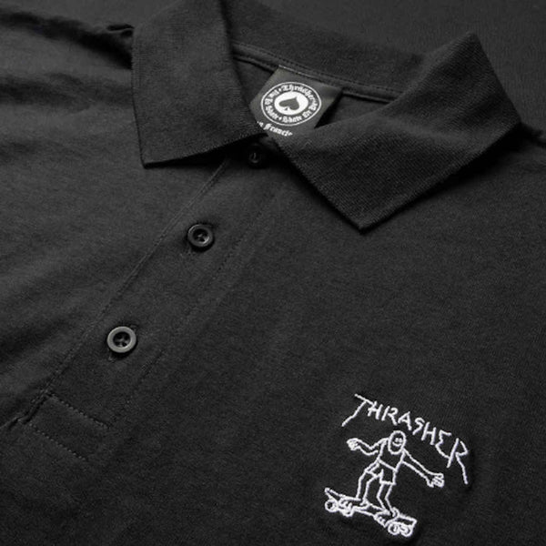 Thrasher Little Gonz Embroidered Polo Black Large ONLY