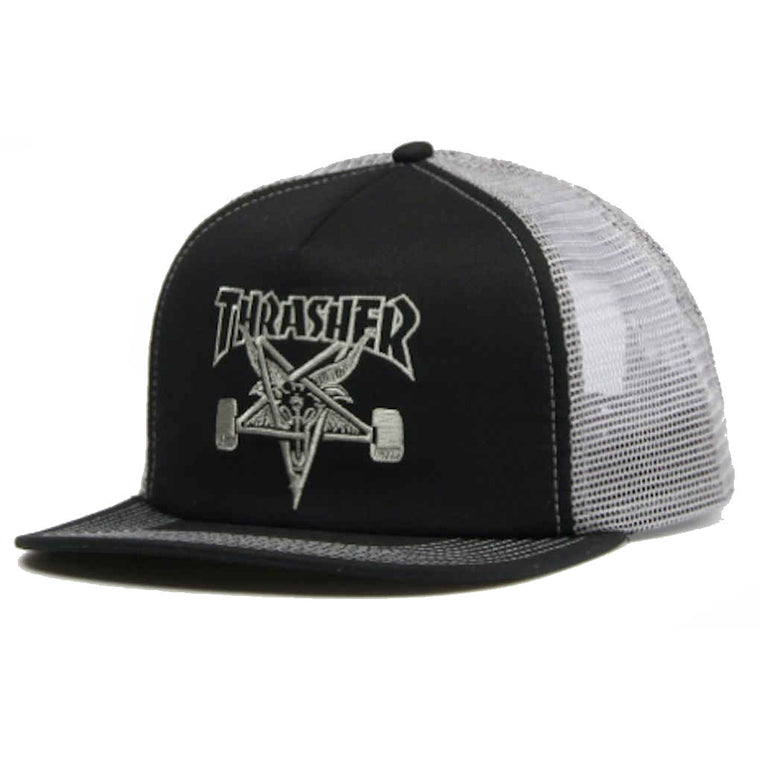 Thrasher Embroidered Skate Goat Mesh Black Grey
