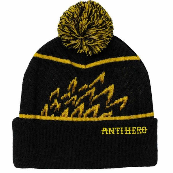 Anti Hero Eagle Pom Pom Beanie Black Yellow
