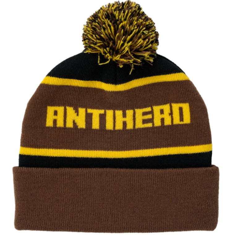 Anti Hero Ice Cold Pom Beanie Black Brown Gold