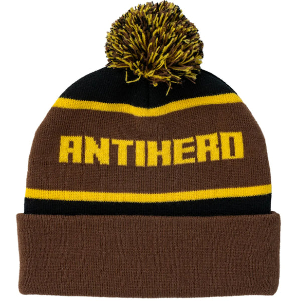 Anti Hero Ice Cold Pom Beanie Black Brown Gold