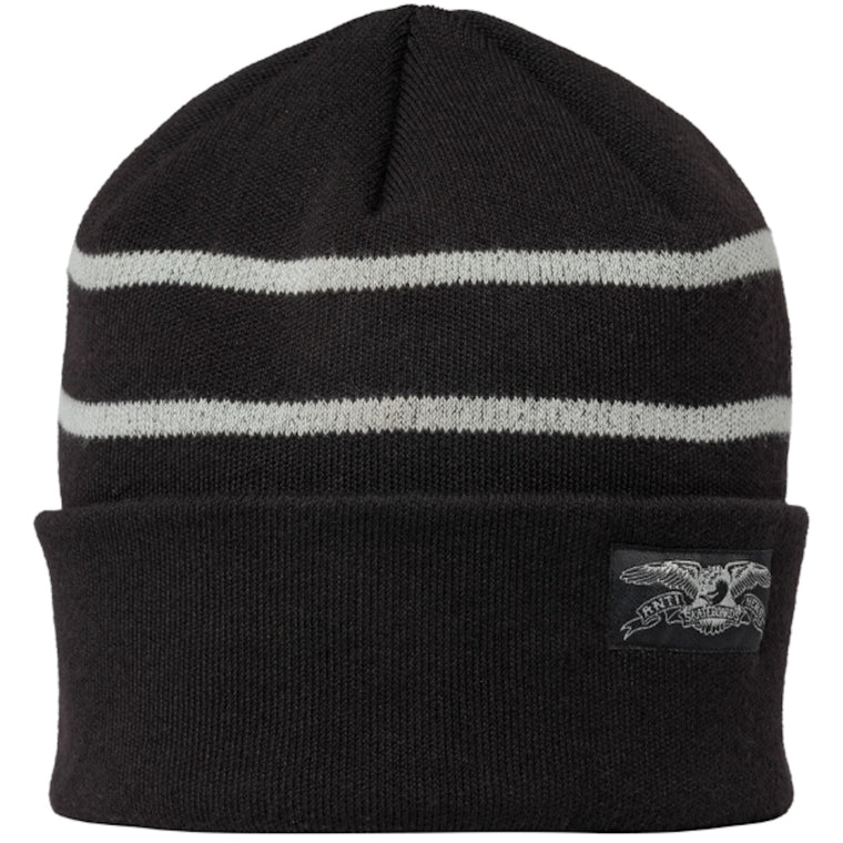 Anti Hero Stock Eagle Label Stripe Cuff Beanie Black