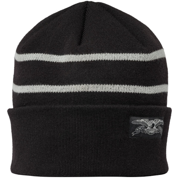 Anti Hero Stock Eagle Label Stripe Cuff Beanie Black