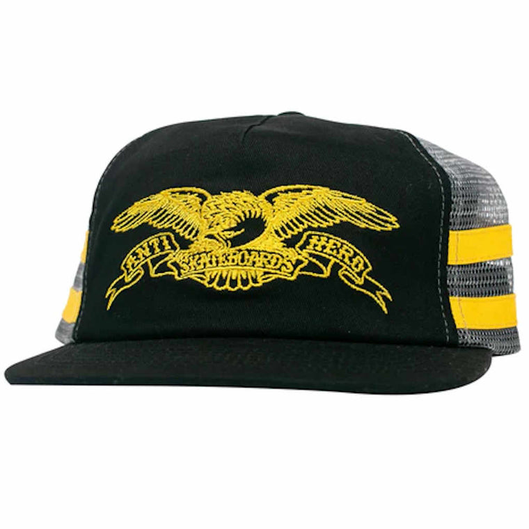 Anti Hero Basic Eagle Snapback Trucker Black Charcoal Yellow