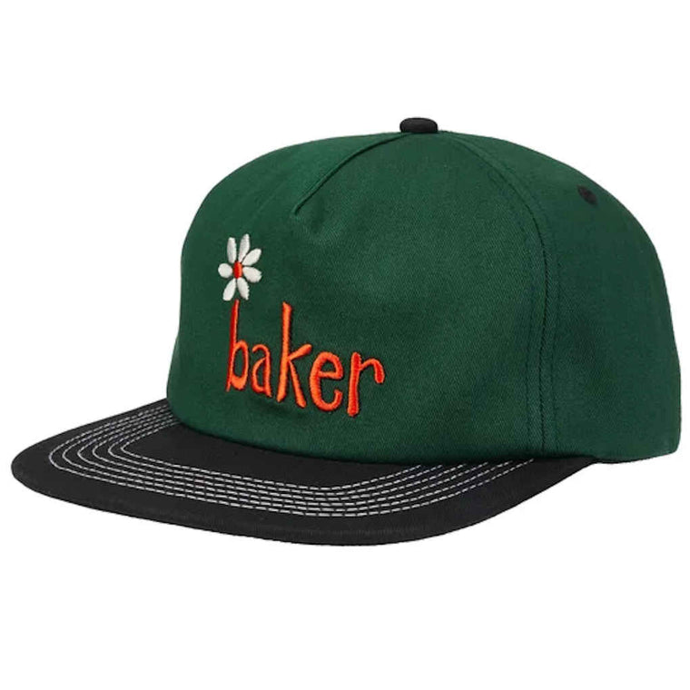 Baker Daisy Snapback Hat Green Black