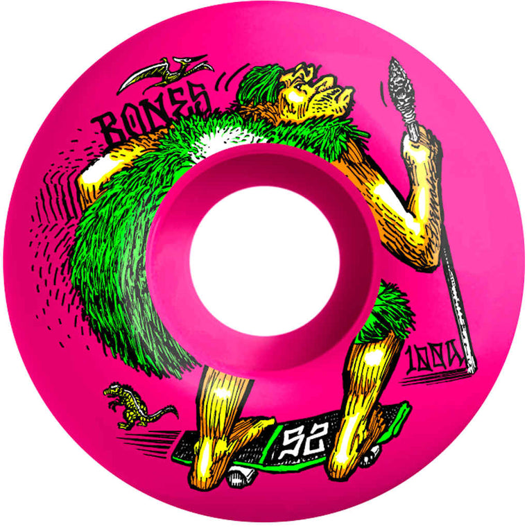 Bones Wheels 100's Neanderthal Wide V4 100A 52mm Pink