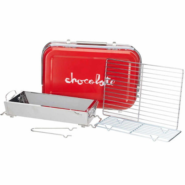 Chocolate Chunk Red Folding Charcoal Grill