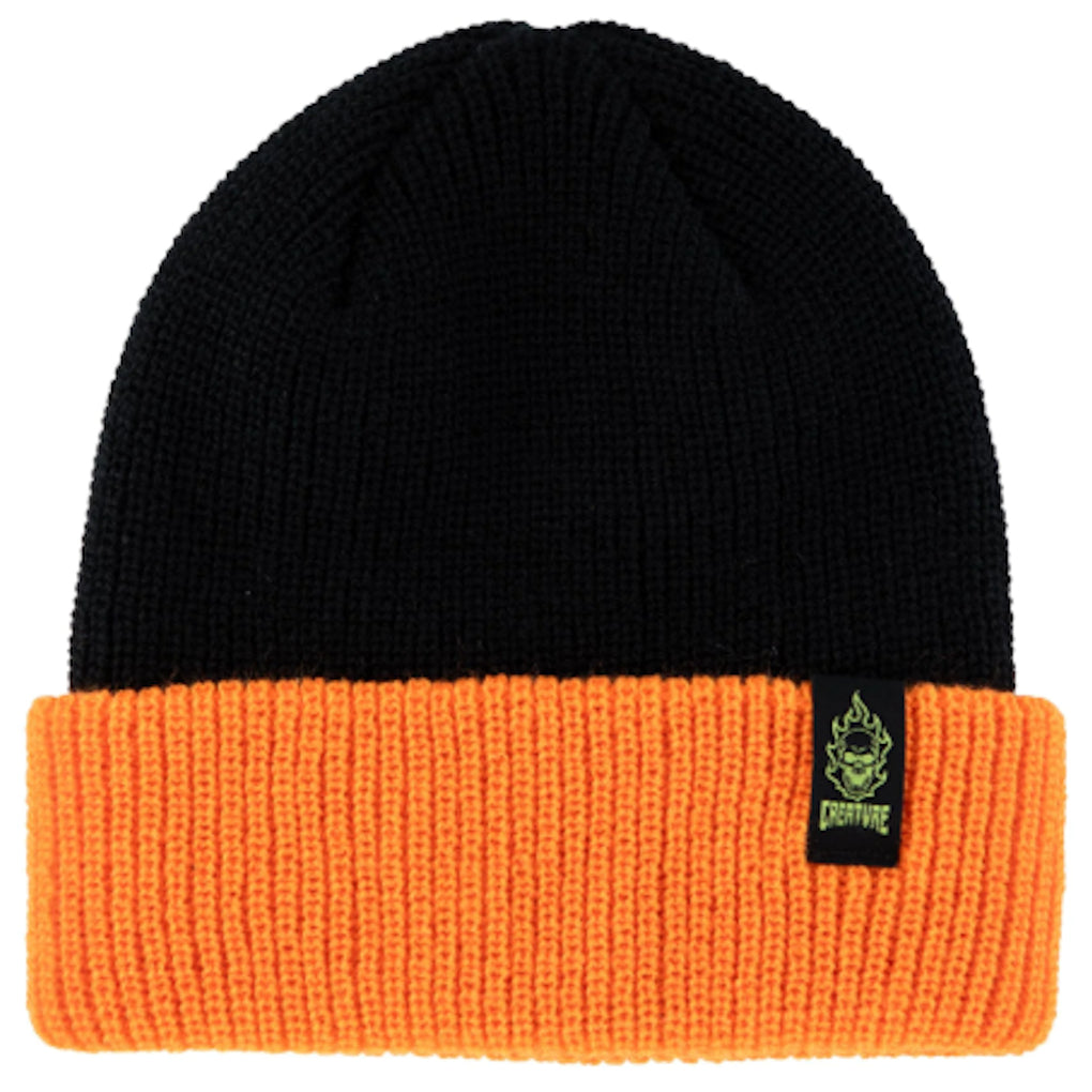 Creature Bonehead Label Beanie Black Orange