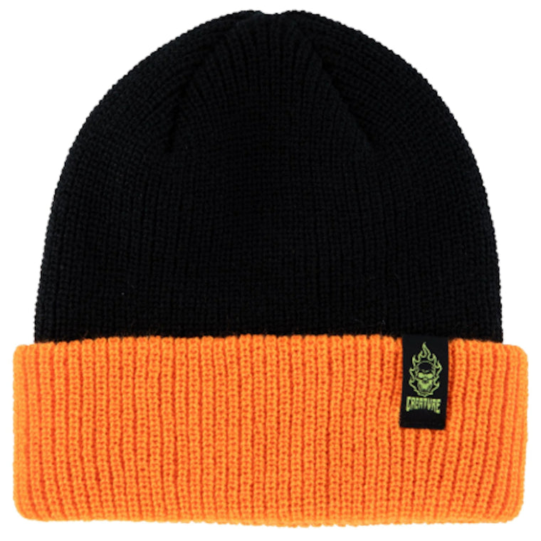 Creature Bonehead Label Beanie Black Orange