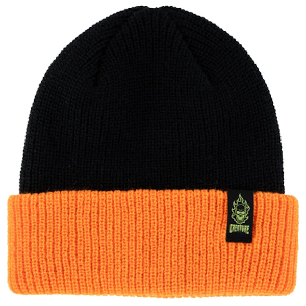 Creature Bonehead Label Beanie Black Orange