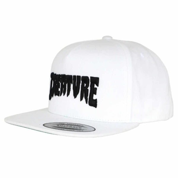 Creature Mono Logo Snapback Hat White