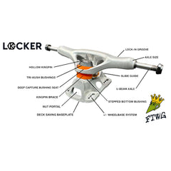 Grind King Trucks Locker Silver 8"