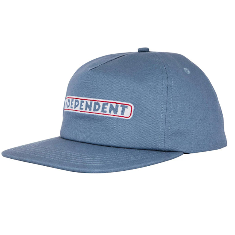 Independent Bar Logo Snapback Hat Slate Blue