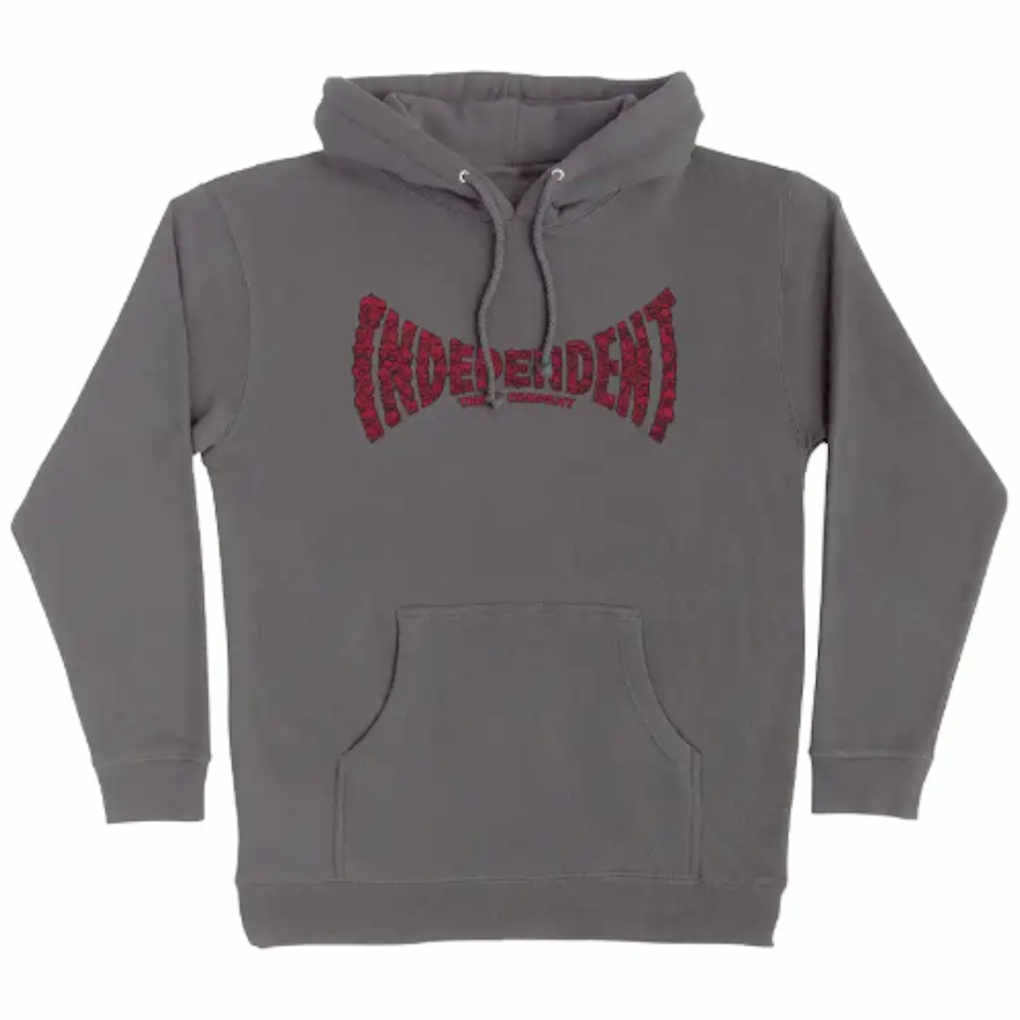 Independent Skull Span Hoodie Charcoal