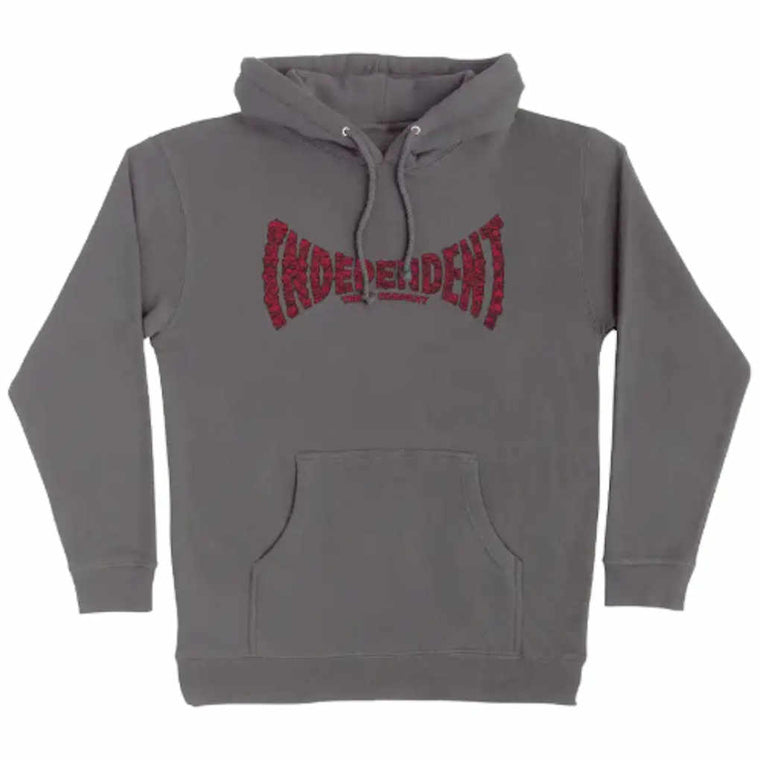 Independent Skull Span Hoodie Charcoal