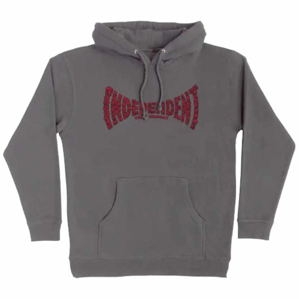 Independent Skull Span Hoodie Charcoal