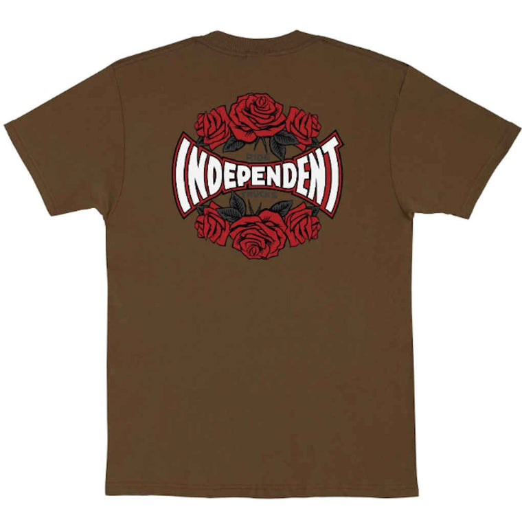 Independent Rose Span Tee Dark Chocolate