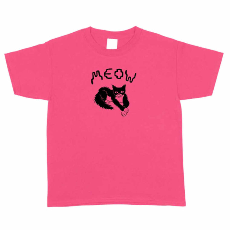 Youth Meow Cross Paw Tee Pink