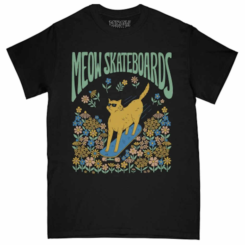 Youth Meow Meadow Tee Black