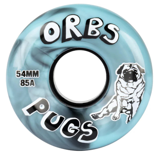 Orbs Wheels Pugs 85A 54mm Black Blue Swirl