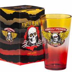 Powell Peralta Pint Glass Winged Ripper Yellow Red Fade