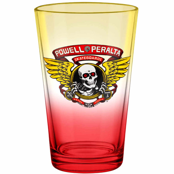 Powell Peralta Pint Glass Winged Ripper Yellow Red Fade