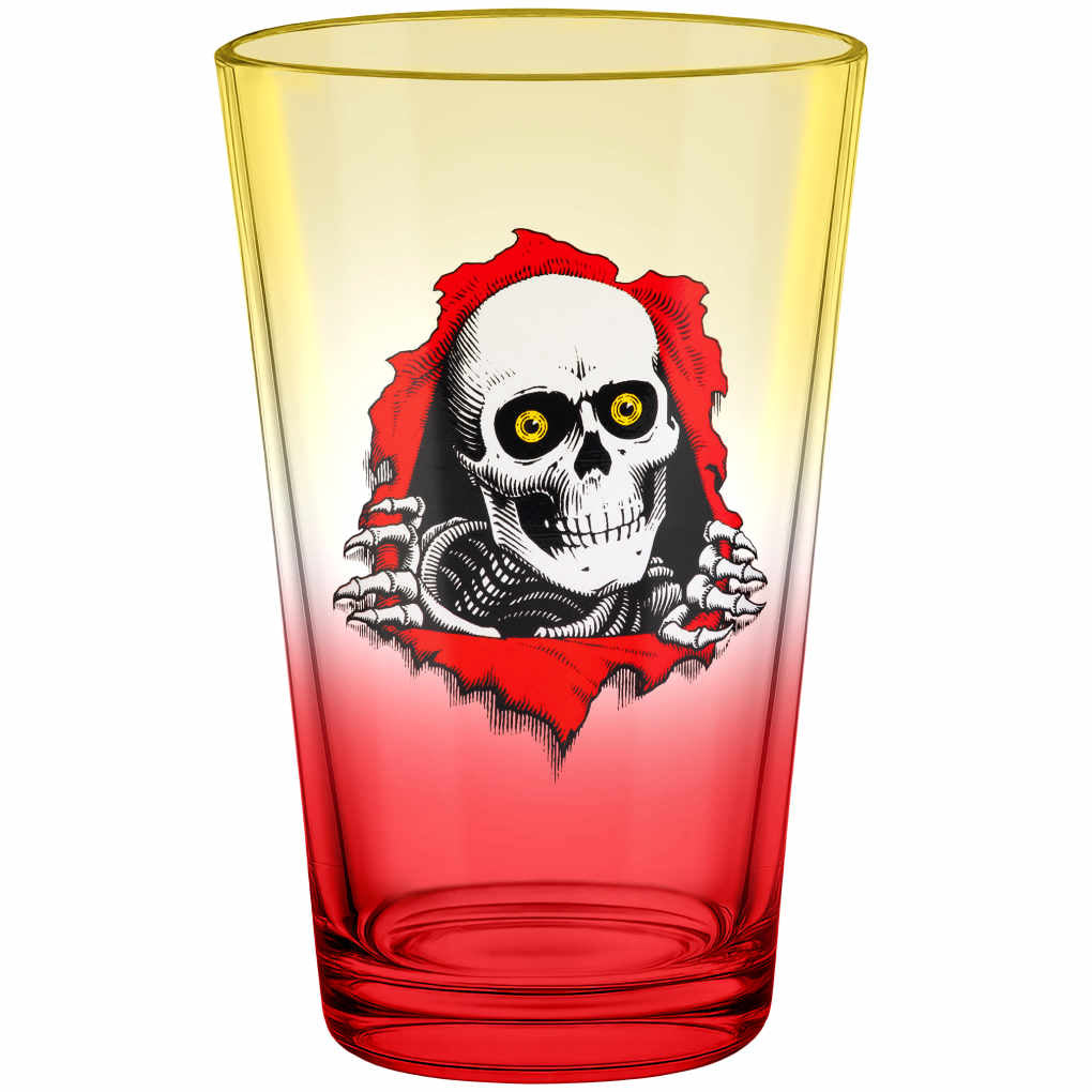 Powell Peralta Pint Glass Ripper Yellow Red Fade