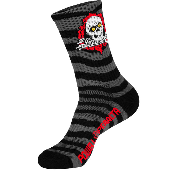 Powell Peralta Socks Ripper Stripes Charcoal Black