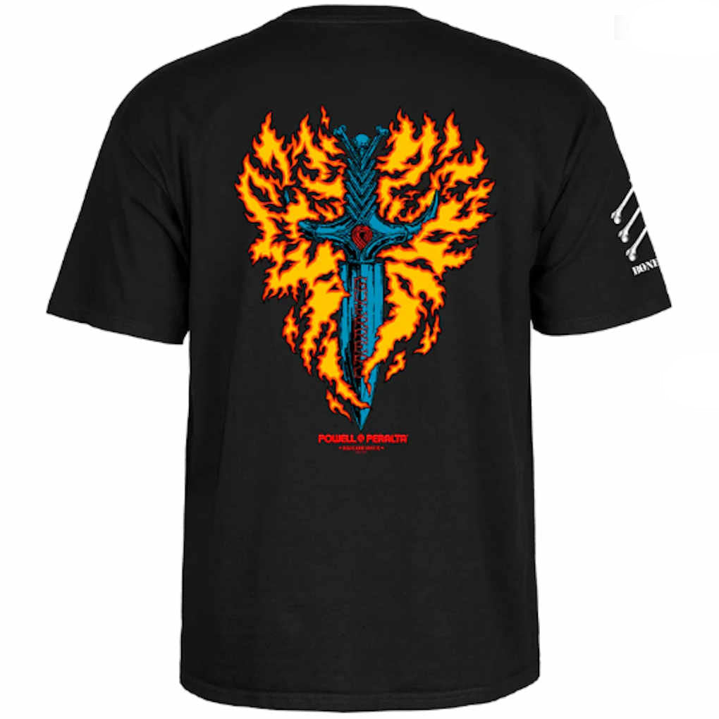 Powell Peralta Bones Brigade Guerrero Tee Black Medium ONLY