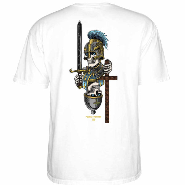Powell Peralta Corrigan Chess Skulls Tee White