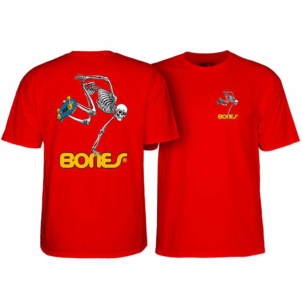 Youth Powell Peralta Skateboarding Skeleton Tee Red