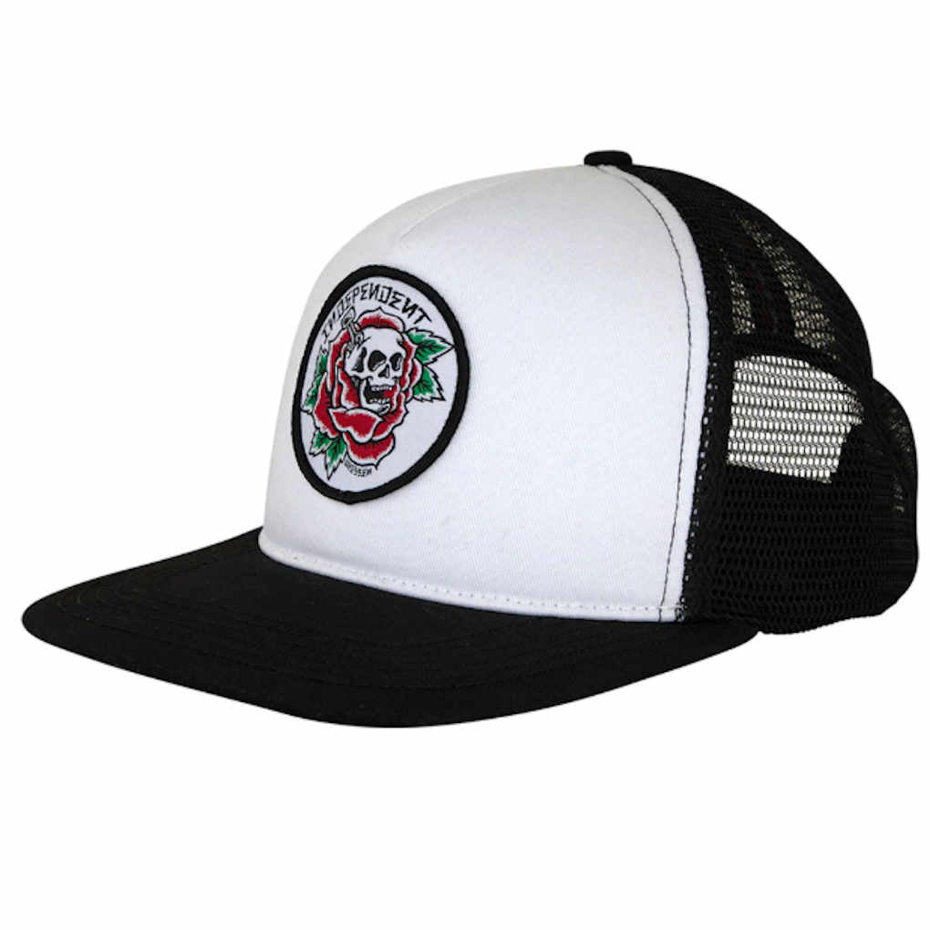 Independent Snapback Trucker Dressen Skull Rose White Black