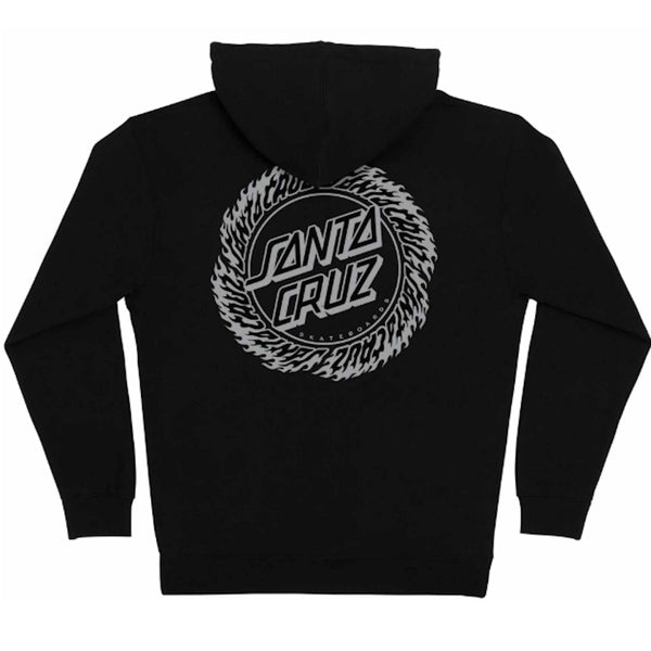 Santa Cruz Flame Ringed Dot Zip hoodie Black