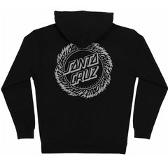 Santa Cruz Flame Ringed Dot Zip hoodie Black