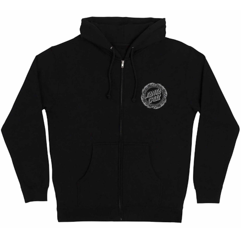 Santa Cruz Flame Ringed Dot Zip hoodie Black