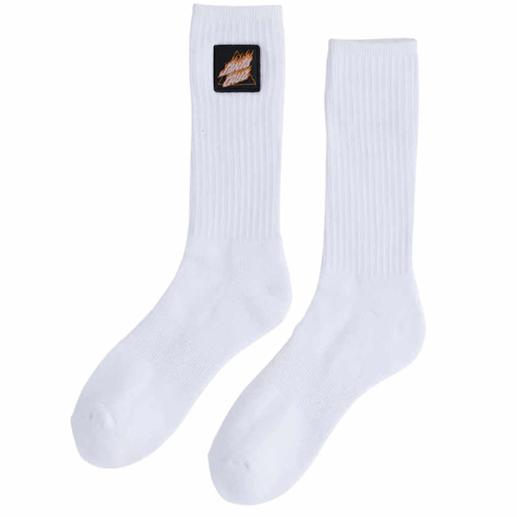 Santa Cruz Socks Flamed Not A Dot White