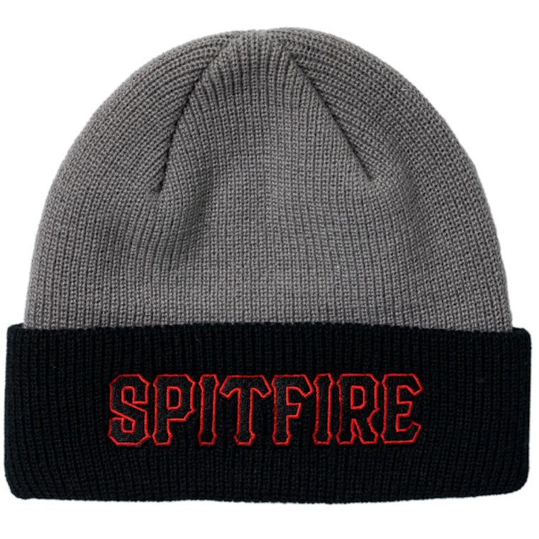 Spitfire Spitball Cuff Beanie Charcoal Black Red