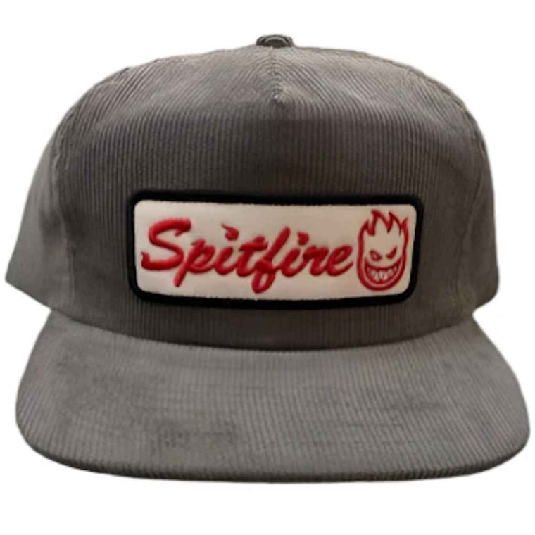 Spitfire Courier Patch Snapback Corduroy Charcoal White