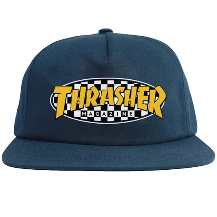 Thrasher Checkered Oval Snapback Navy