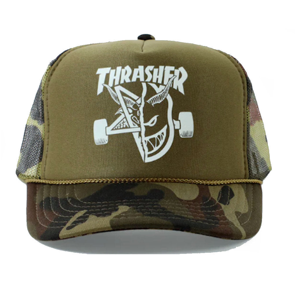 Thrasher X Spitfire Thrash & Burn Snapback Trucker Mesh Camo